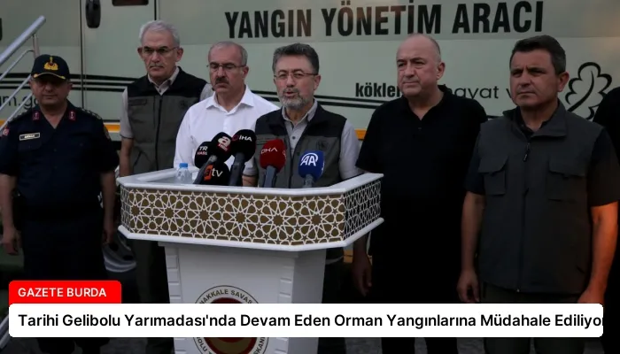 Tarihi Gelibolu Yarımadası’nda Devam Eden Orman Yangınlarına Müdahale Ediliyor