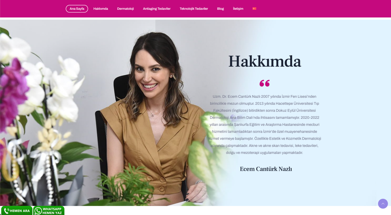 Uzm. Dr. Ecem Cantürk Nazlı: İzmir’de Dermatolojinin Yükselen Yıldızı