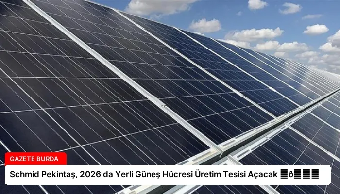 Schmid Pekintaş, 2026’da Yerli Güneş Hücresi Üretim Tesisi Açacak ⏬👇